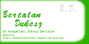 bertalan dukesz business card